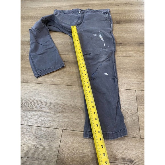 Carhartt Pants Mens 38x30 Gray Charcoal (Measures 36x28) Distressed Paint - Picture 8 of 8